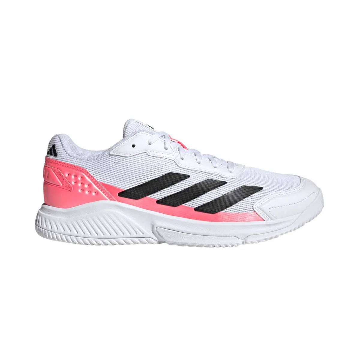 adidas Courtquick Padel Heren - Wit / Zwart / Roze
