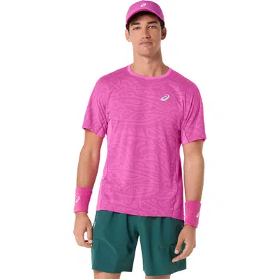 ASICS Match Jacquard T-Shirt Heren Roze