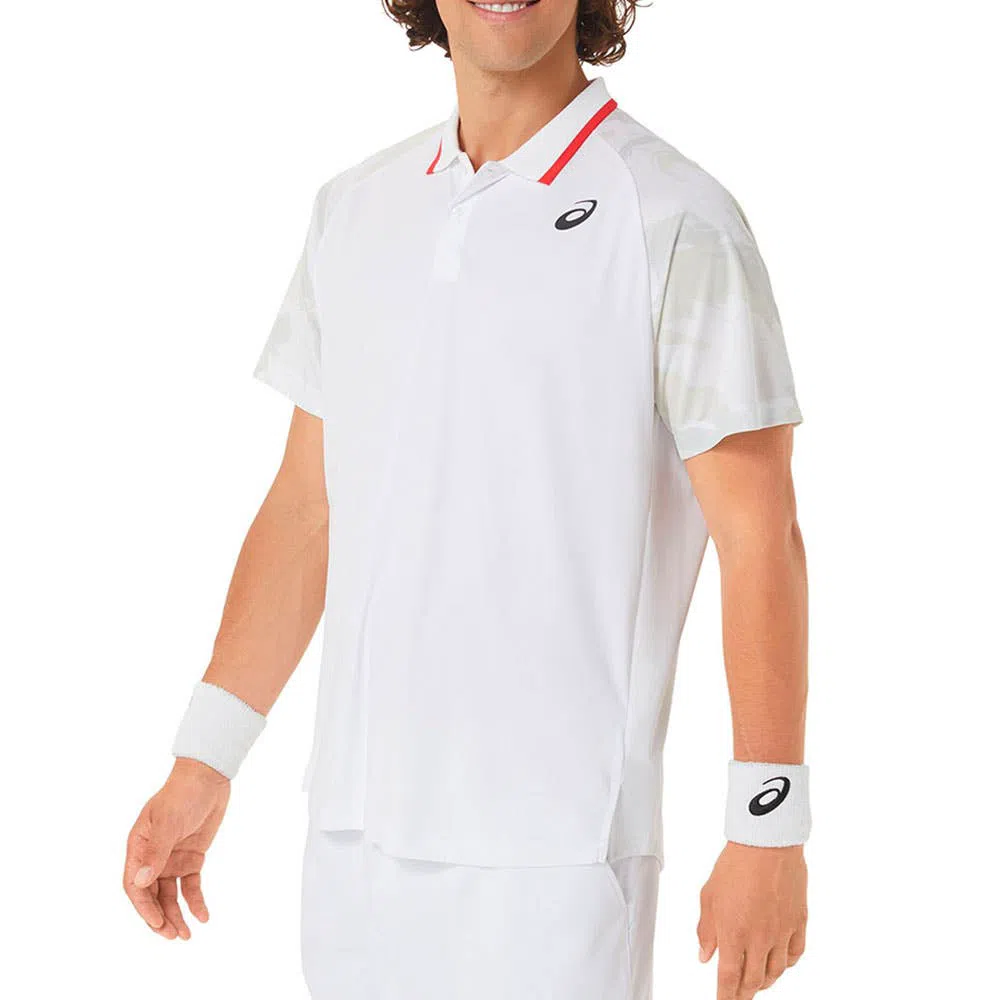Asics Court Graphic Heren Polo Wit