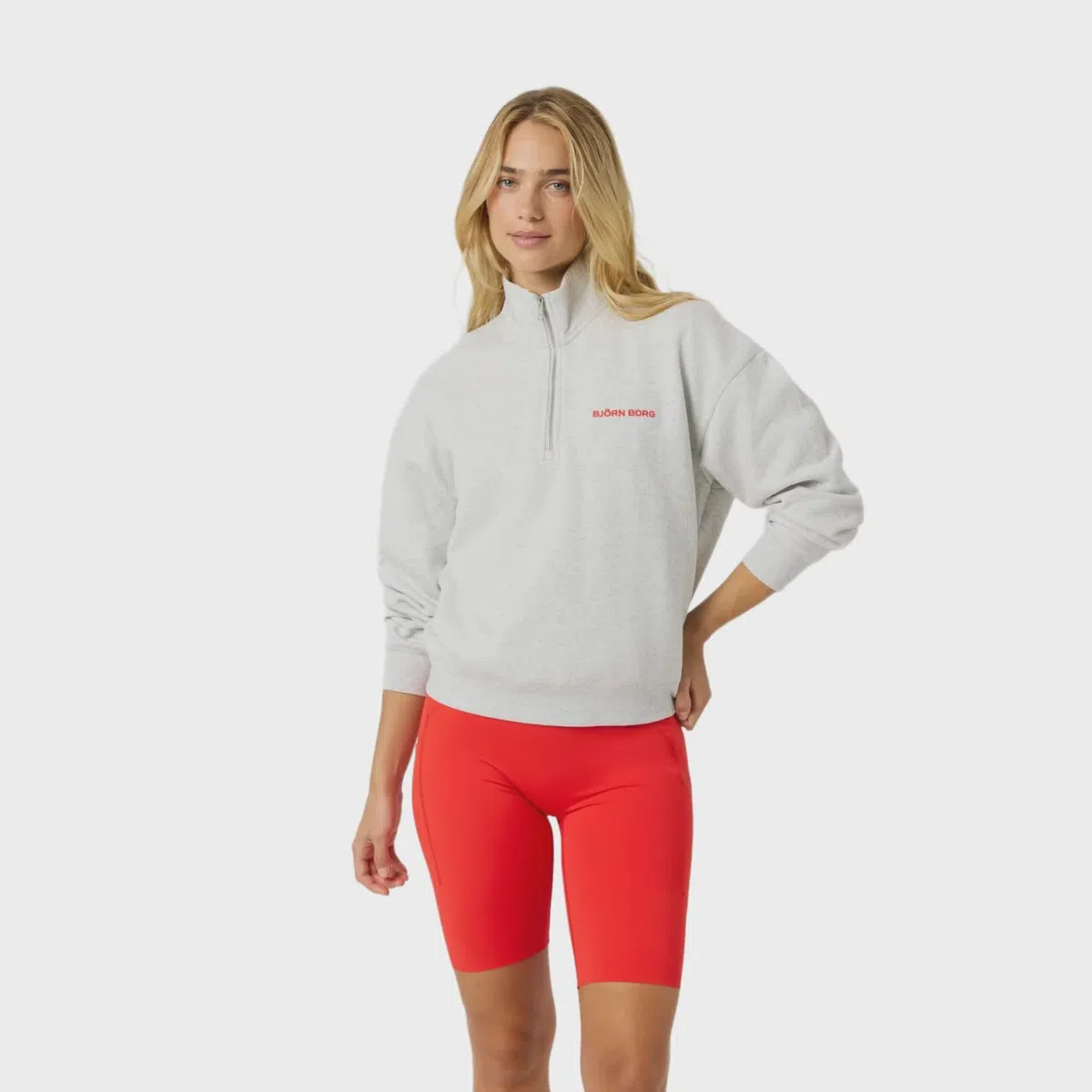 Björn Borg Borg Halfzip Sweatshirt Lichtgrijs