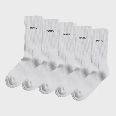 Björn Borg Essential Crew Sokken Wit (5 Pack)