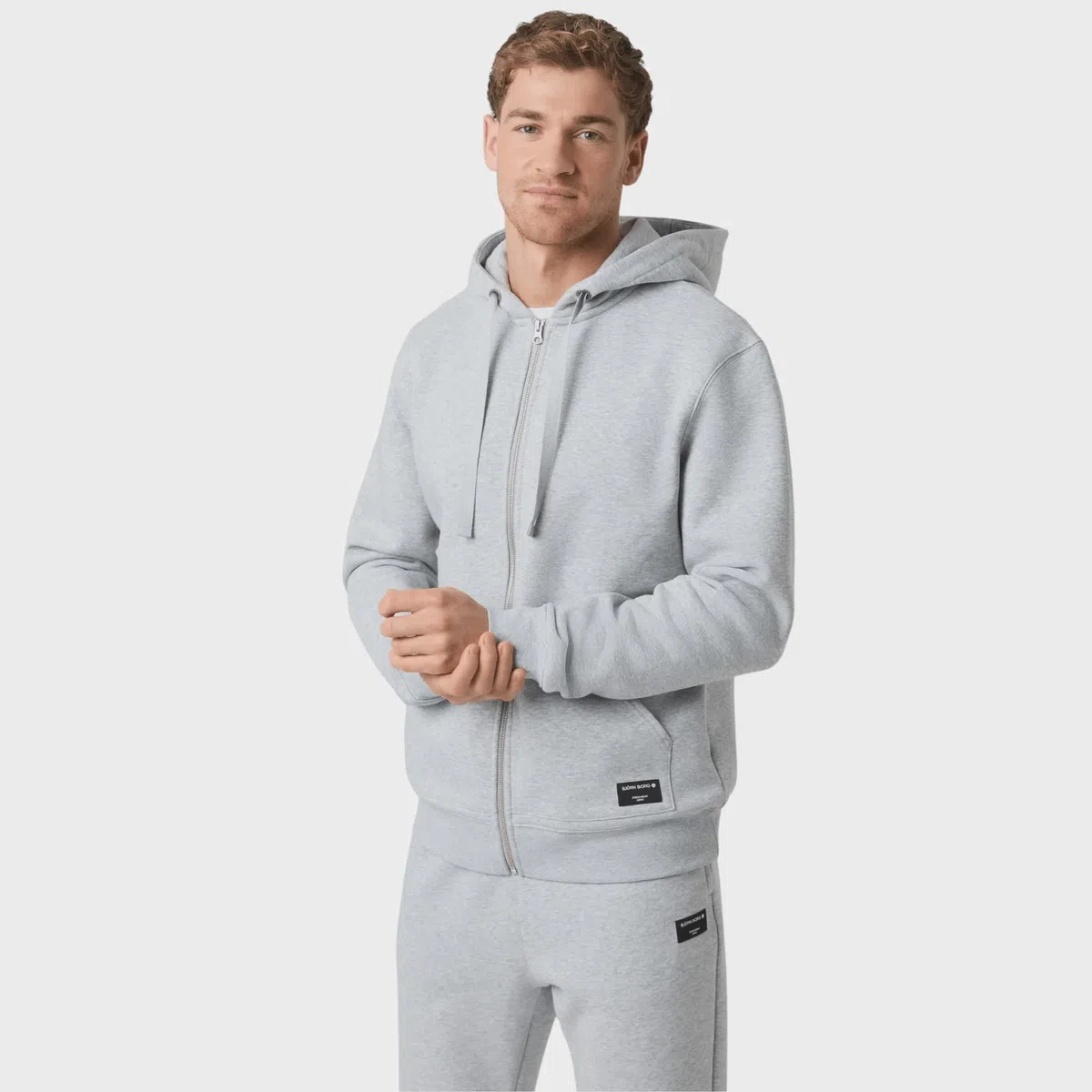 Björn Borg Centre Zip Hoodie Heren Lichtgrijs Gemêleerd