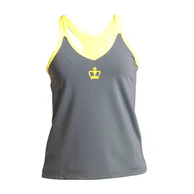 Black Crown Helsinki Dames Tanktop Grijs/Geel