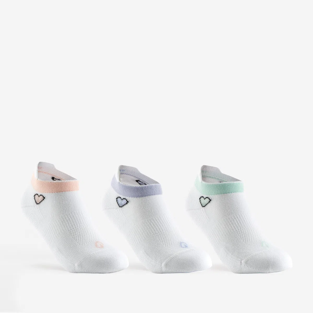 Decathlon Sportsokken RS 160 Kinderen Laag Wit/Hart Logo