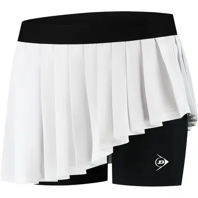 Dunlop Game Geplooide Damesrok Wit/Zwart