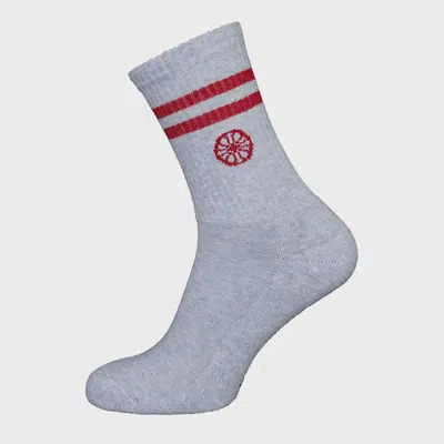The Indian Maharadja Striped Crew Sokken Lichtgrijs Gemêleerd