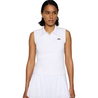J.Lindeberg Lindy Mouwloze Polo Dames Wit