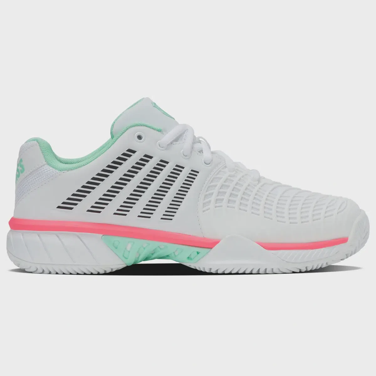 K-Swiss Express Light 3 Clay Dames Wit/Neon Munt/Neon Pastel Roze
