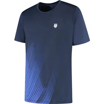 K-Swiss Hypercourt Print T-Shirt Blauw