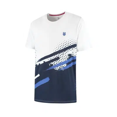 K-Swiss Hypercourt Print Crew Stripe T-Shirt