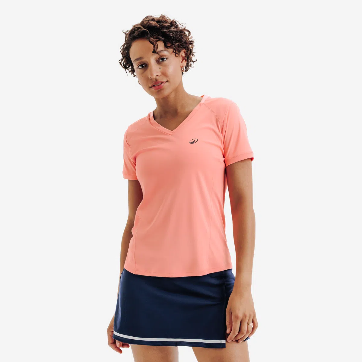 Padelshirt tennisshirt dames dry v hals