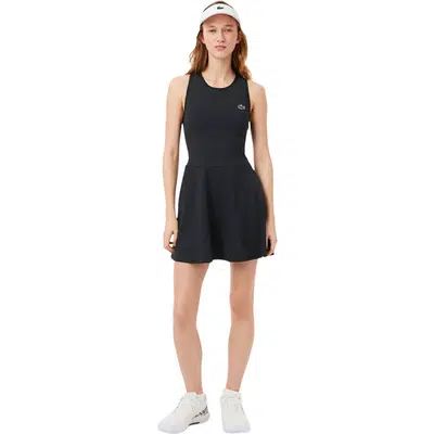 Lacoste Ultra Dry Padel Dames Jurk Zwart