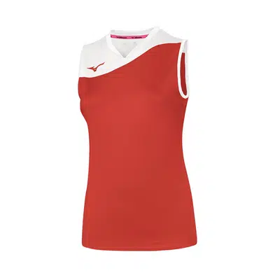 Mizuno Team Authentic Myou Sleeveless Dames Rood/Wit