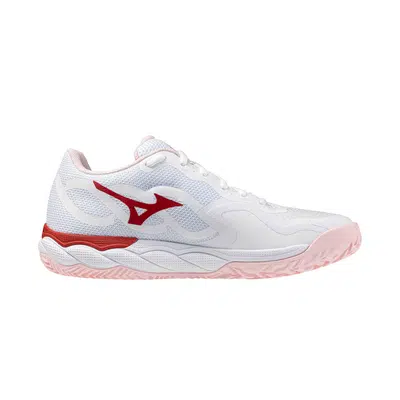 Mizuno Wave Enforce Court Dames Wit/Rood