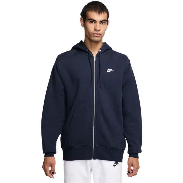 Nike Club Fleece Full Zip Hoodie Donkerblauw