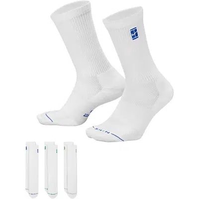 Nike Court Elevated Crew Sokken 3-Pack - Wit