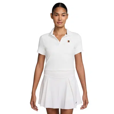 Nike Court Heritage Cropped Polo Dames Wit