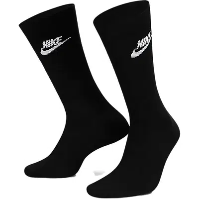 Nike Essential 3-Pack Crew Sokken Zwart