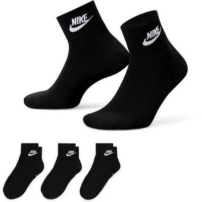Nike Essential Enkel Sokken 3-Pack Zwart