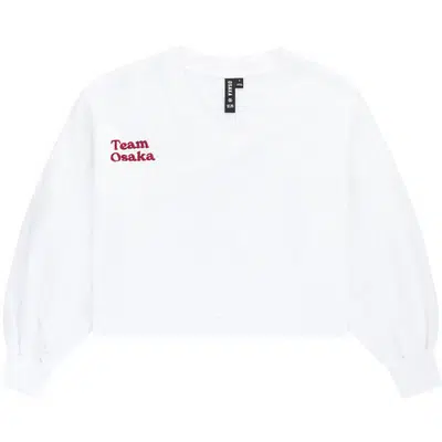 Osaka Dames V-Neck Cropped Trui Wit