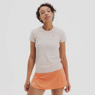 Kuikma Naadloos Padel T-Shirt Dames Crème-Beige