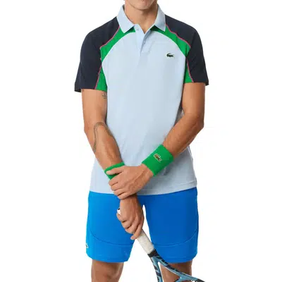 Lacoste Players Collection Polo Lichtblauw/Donkerblauw/Groen