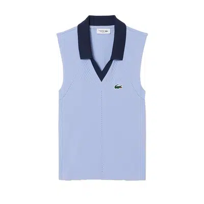 Lacoste Players Collection Mouwloze Polo Dames Blauw