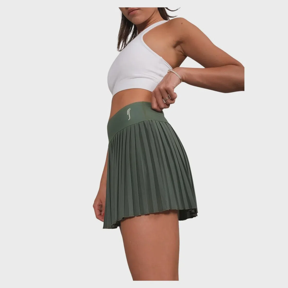 RS Women Court Geplooide Rok Groen
