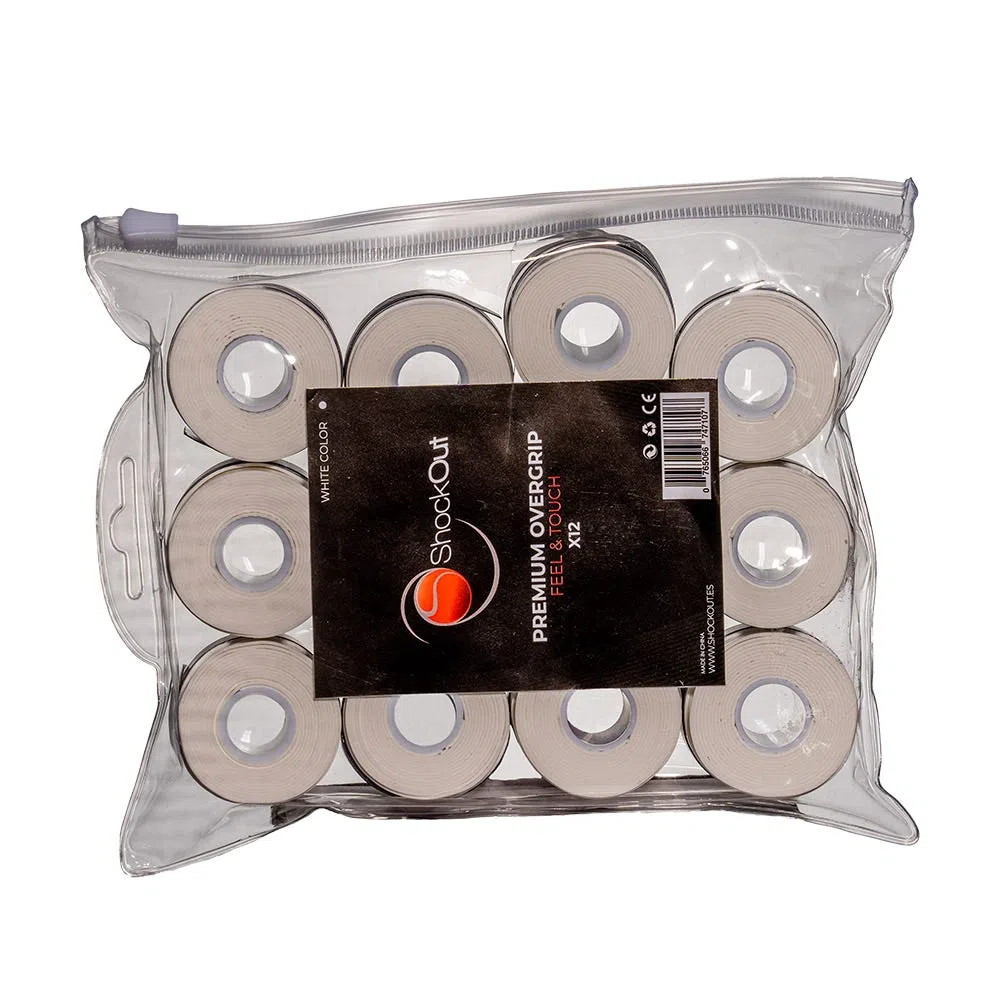 ShockOut Premium Perforated Overgrips Wit