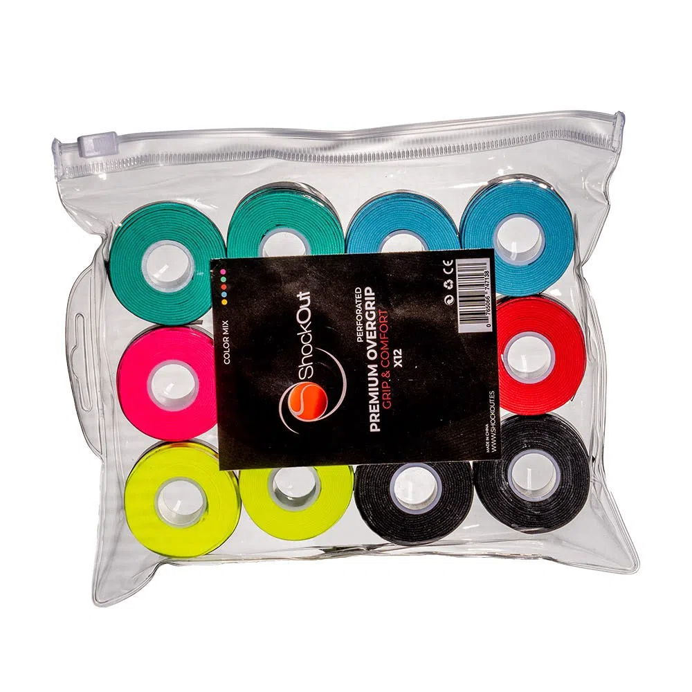 ShockOut Premium Perforated Overgrips Wit