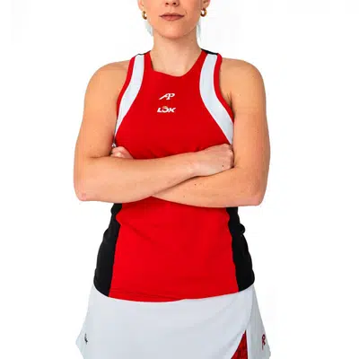 LOK Elk Dames Tanktop Rood/Wit