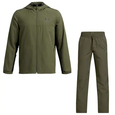 Under Armour Rival Woven Trainingspak Kids Groen