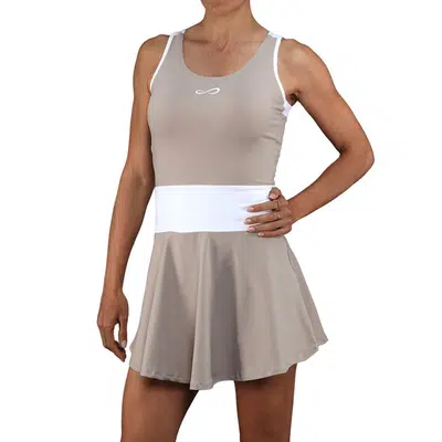 Endless Orbit Jurk Dames Beige/Wit